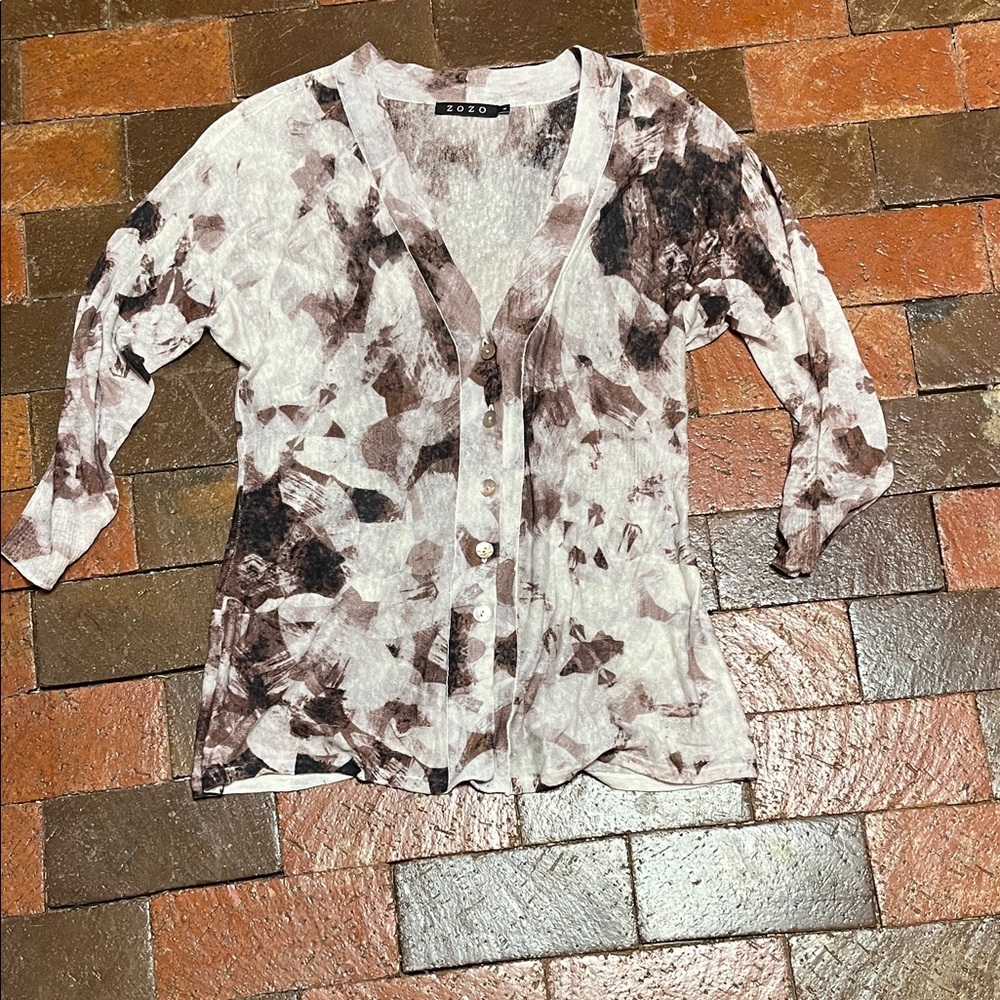 Zozo Large cardigan sweater lightweight three-quarter sleeves